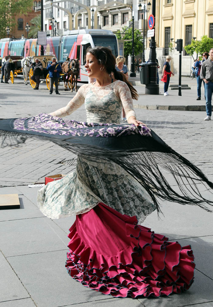 flamenco dancer on the street in Seville