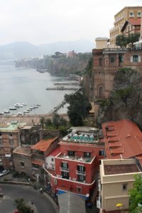 Cliffs on the sea in Sorrento, Italy