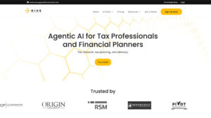 Hive Tax AI homepage