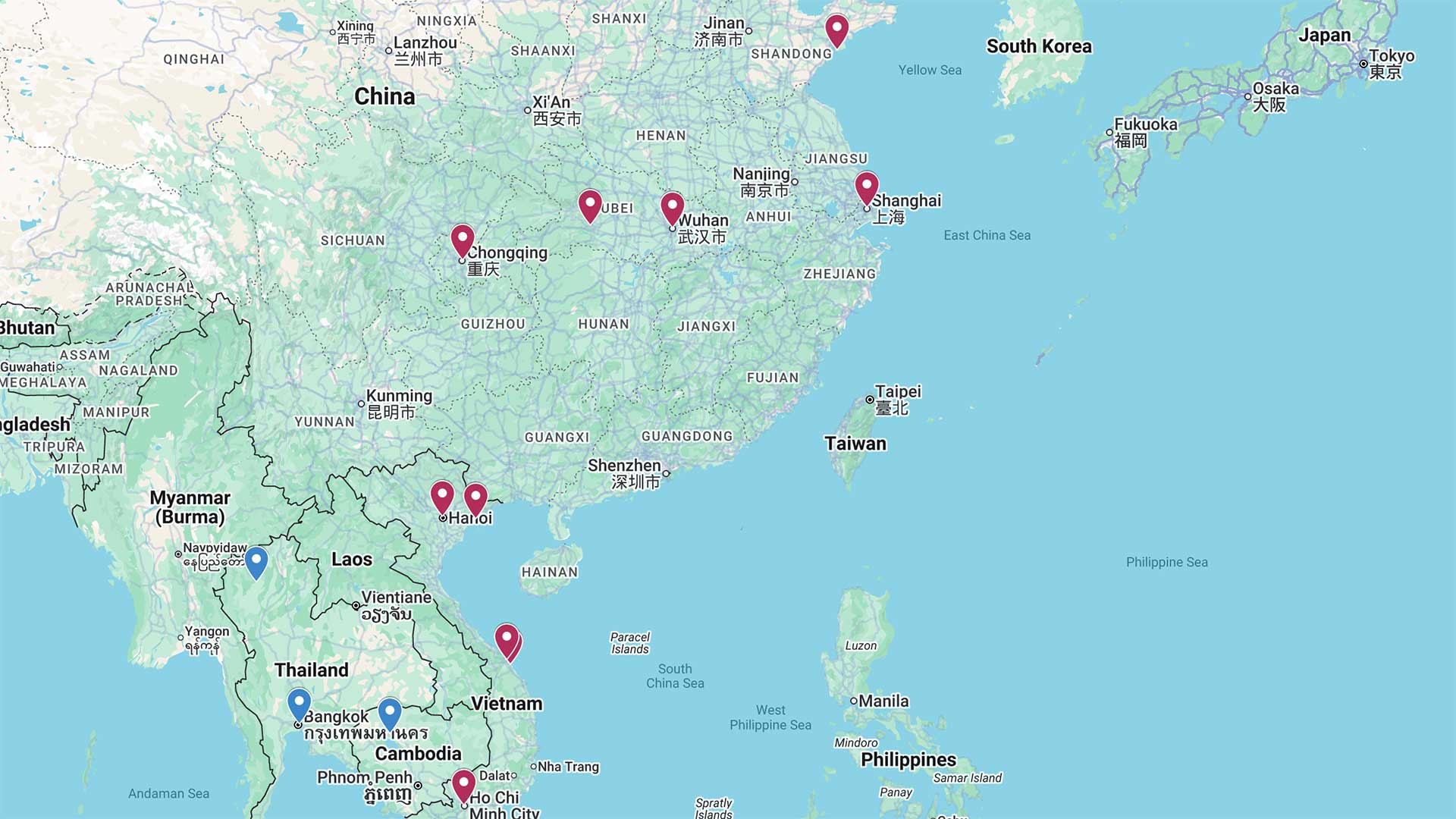 map of vietnam and china